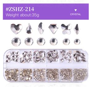 1 Box Different Shape Nail Stones 3D DIY Nail Art Crystal  Diamond Decoration Rhinestone - #ZSHZ-214