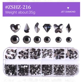 1 Box Different Shape Nail Stones 3D DIY Nail Art Crystal  Diamond Decoration Rhinestone - #ZSHZ-216