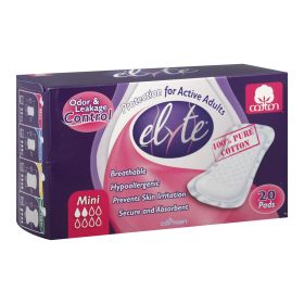 Elyte Light Cotton Incontinence Pads - Mini - 4 In X 8 In - 20 Pack - Default