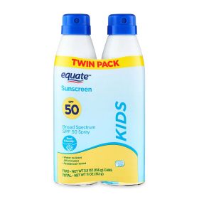 Equate Kids Sunscreen Spray, SPF 50, 11 oz, 2 Count - Equate