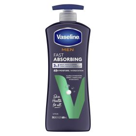 Vaseline Men Fast Absorbing Non Greasy Body Face and Hand Lotion, 20.3 fl oz - Vaseline