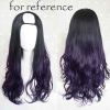 Purple Black 65 cm U Shape 2 Tone Long Curly Hair Wig Synthetic Full Wig Cosplay Halloween Dress Up