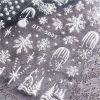 1 piece New nail stickers ins stereo 5D embossed Christmas snowflake French adhesive nail stickers - STZ-5D01