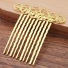 5 Pcs Golden Metal Side Comb Hearts Wedding Veil Hair Clip Comb Hanfu Decorative Hairpin