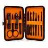 Wild Willies Arsenal Manicure and Pedicure Set, Men's Grooming Kit, Black, 10 Pieces - Wild Willies