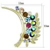 LO2929 - Flash Gold White Metal Brooches with Top Grade Crystal in Multi Color