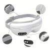 Heated Eye Massager 9 Acupoint Massage For Eyes Birthday Gift For Men And Women Music Heated Eye Massager 180 Degree Foldable - White - PU