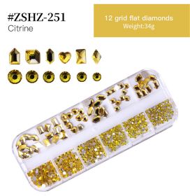 1Box Crystal Transparent AB Nail Art Rhinestone DIY Non-thermal Repair Flat Acrylic Nail Stone 3D Nail Art Decoration (design: #ZSHZ-251)