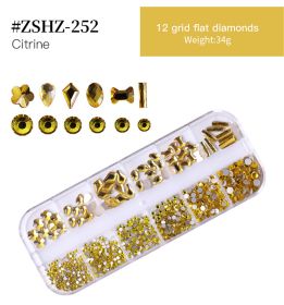 1Box Crystal Transparent AB Nail Art Rhinestone DIY Non-thermal Repair Flat Acrylic Nail Stone 3D Nail Art Decoration (design: #ZSHZ-252)