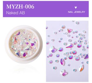 1Box Crystal Clear Mixed Design Nail Back Flat Rhinestone Crystal Glass Stone Jewelry (Color: MYZH-006)